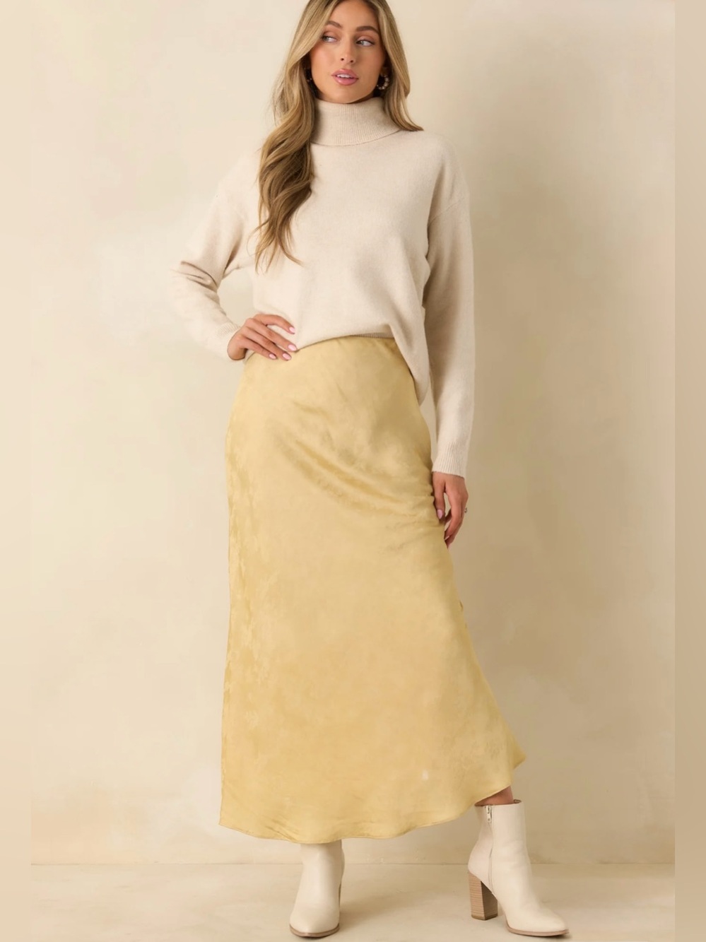 Stories Jacquard Satin Skirt